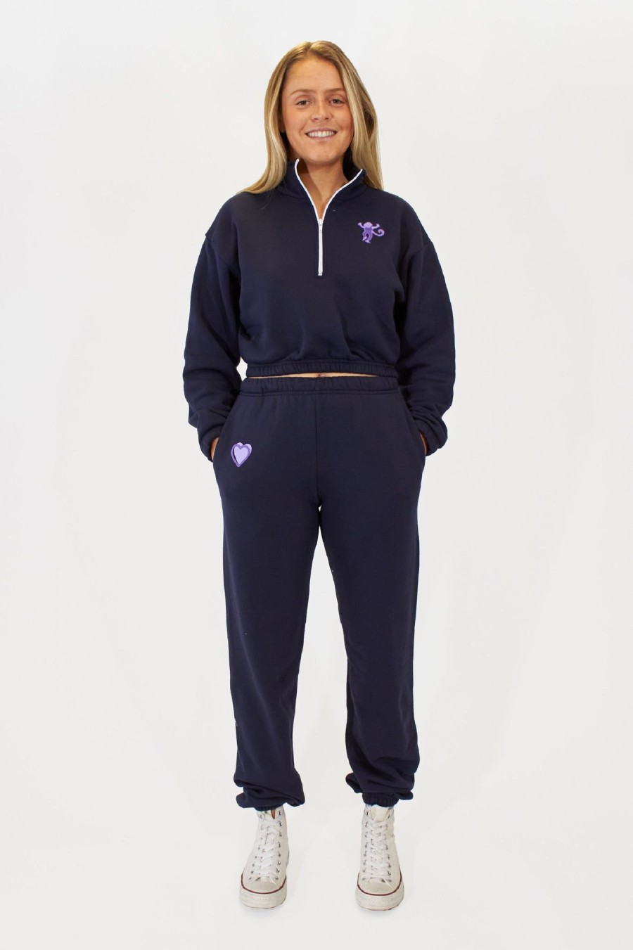 Roller Rabbit Heart Puff Sweatpant Navy Bottoms