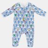 Roller Rabbit Infant Greenwich Monkey Zipper Footie Blue Pajamas